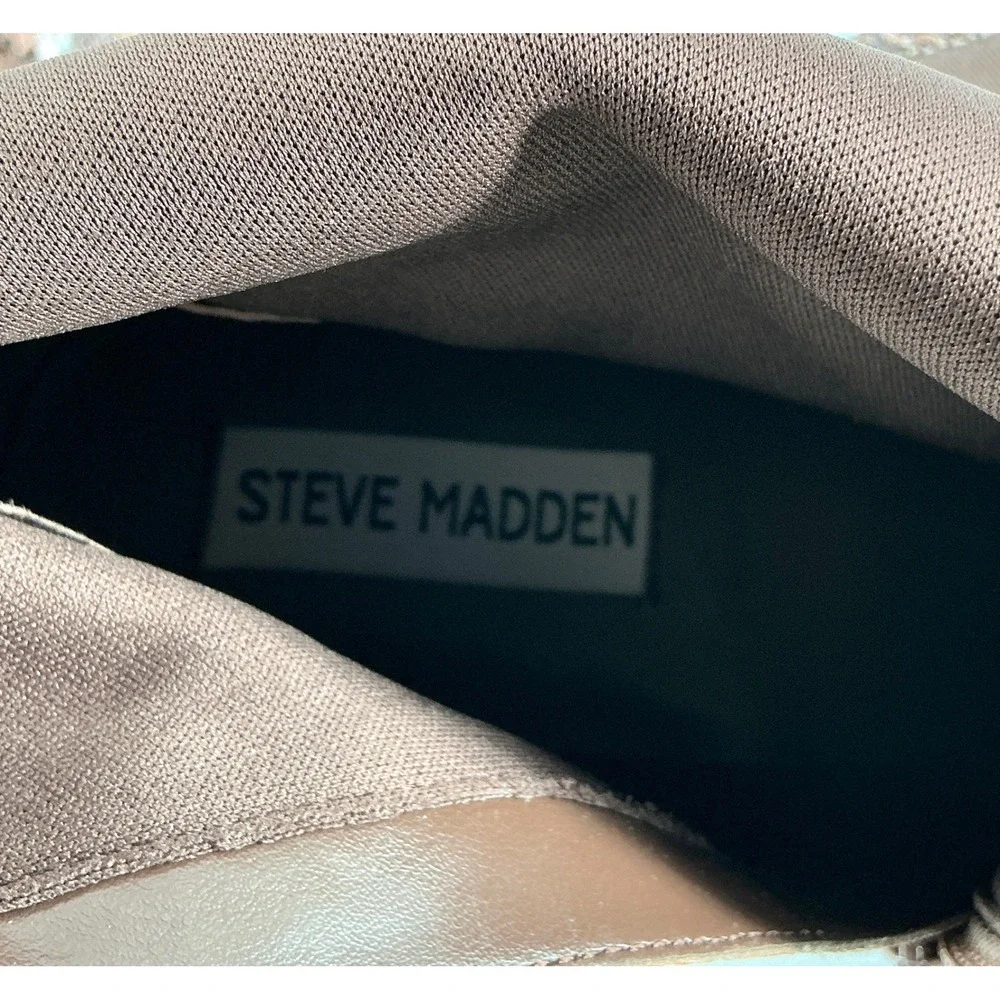 Steve Madden Size 9 Snakeskin‎ Print Ankle Boots Square Toe Block Heel Brown Tan